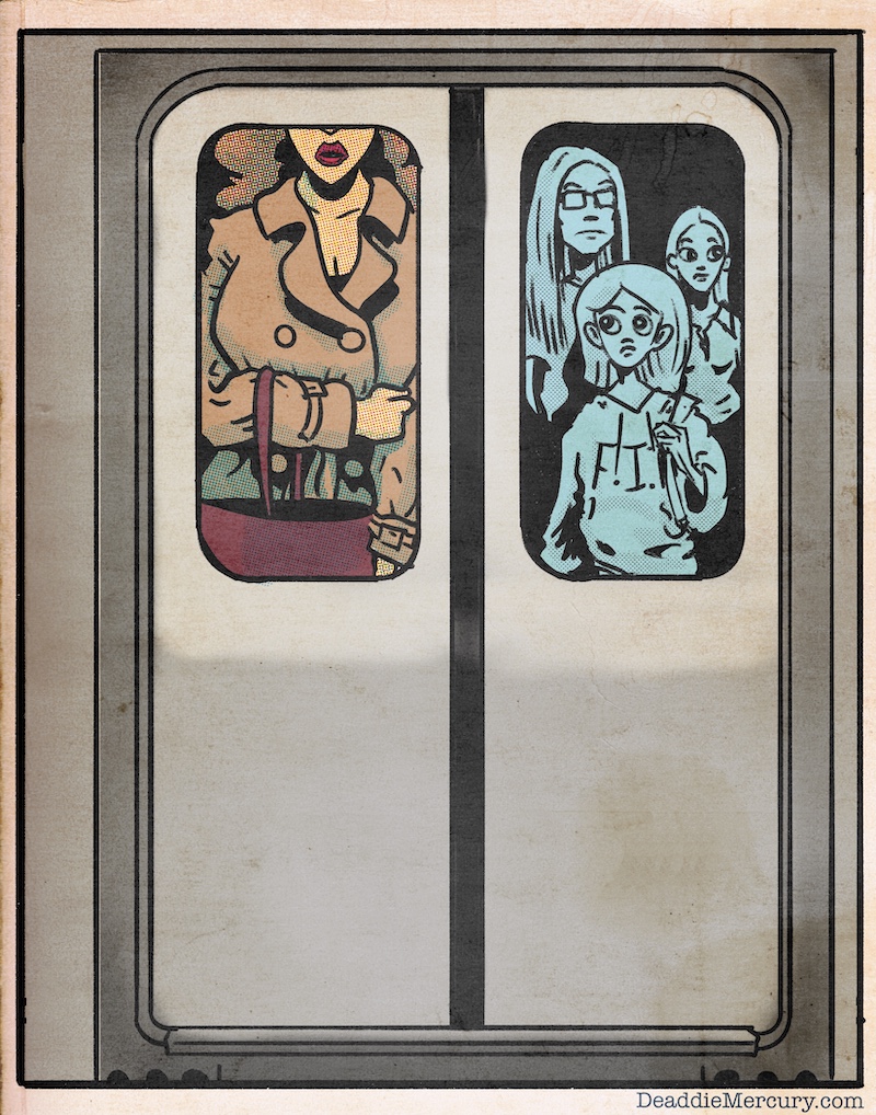 Digital drawing illustration of Dr. Maxine Moore from the ensemble adult graphic novel bdsm love story Sessions. Drawn in a retro comic style with heavy black lines and CMYK coloring