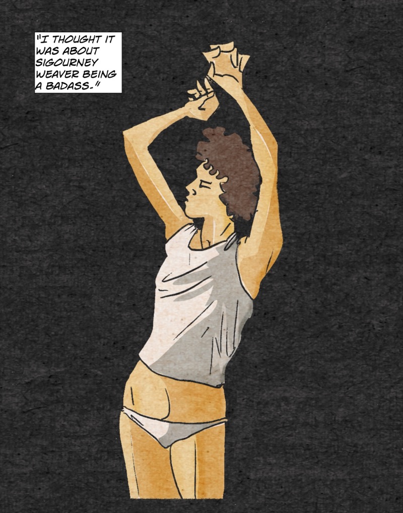 artistic digital illustration by deaddie mercury of ripley in the alien movie