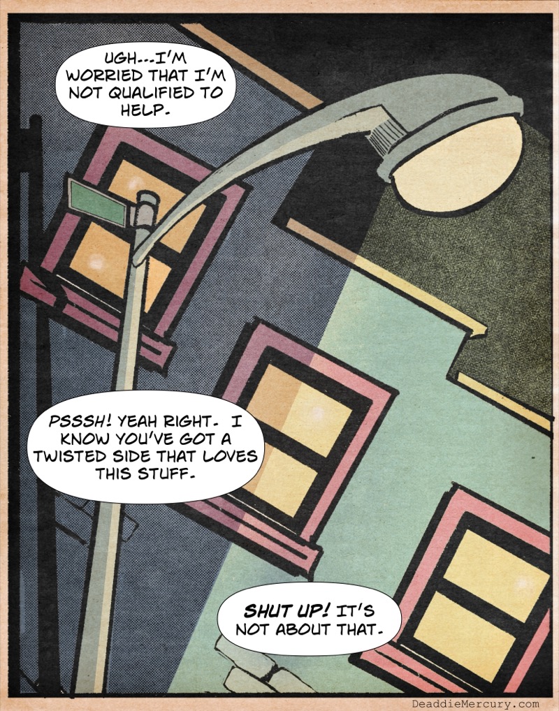 Digital illustration by Deaddie Mercury of a manhattan street 