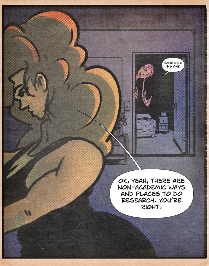 Digital illustration by Deaddie Mercury of Maxine opening up a bottle of wine 