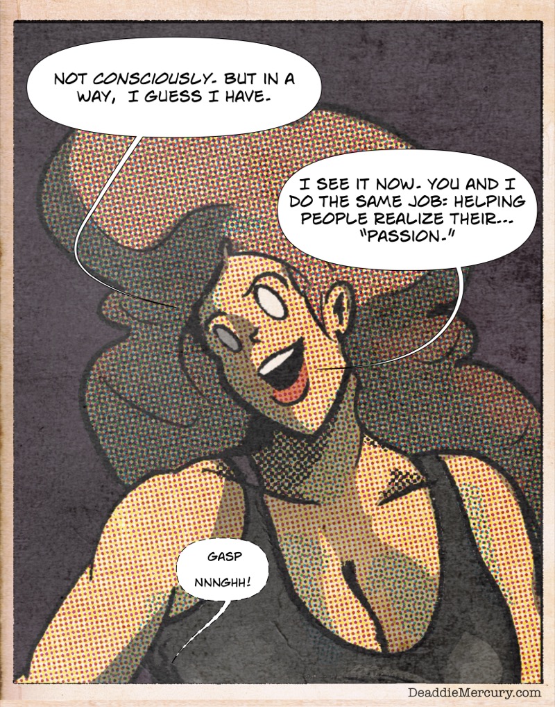 Artstic retro comic style digital illustration by Deaddie Mercury of Dr. Maxine Moore