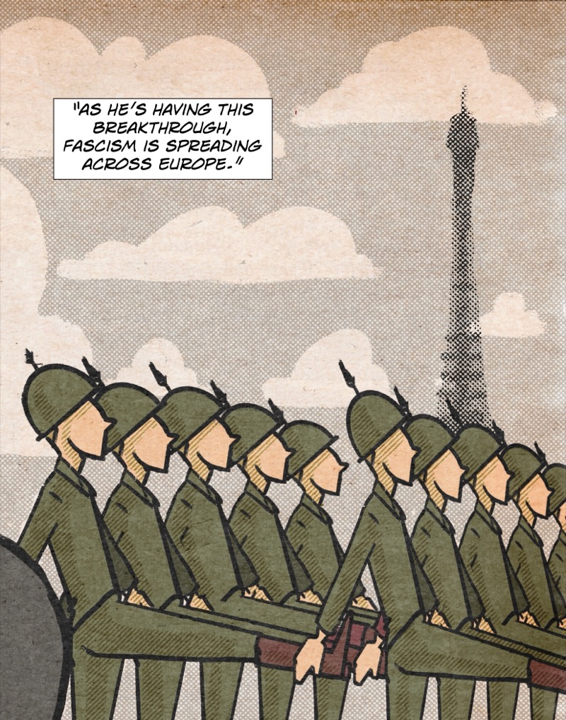 Fascist soldier march across France