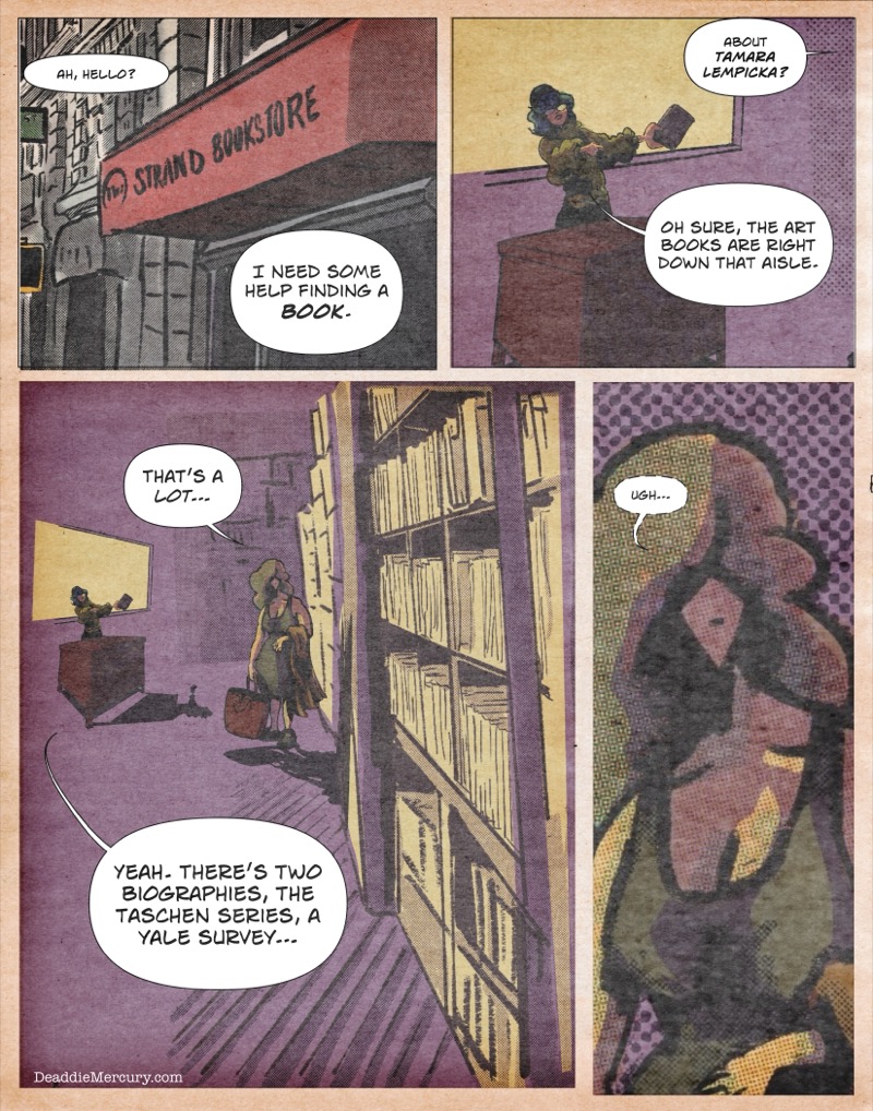 Maxine Moore visits the Strand Bookstore in Manhattan and asks for an art book about Tamara de Lempicka