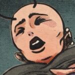 Artistic digital illustration by Deaddie Mercury of a bald woman in es